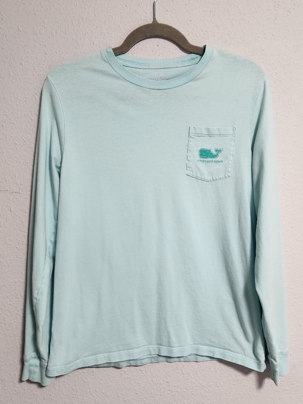 Vineyard Vines | Aqua Green Youth Large Whale Coastal Beach Long Sleeve T Shirt
